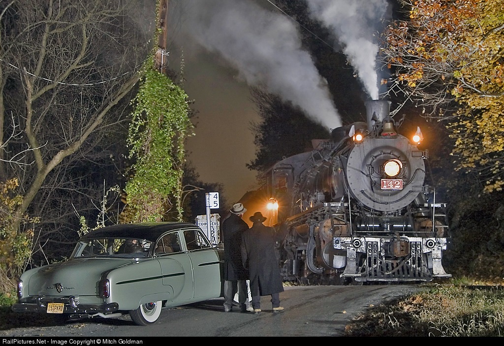 Photo: THSX 142 New York, Susquehanna & Western (NYS&W)  Steam 2-8-2 at Phillipsburg, New Jersey by Mitch Goldman