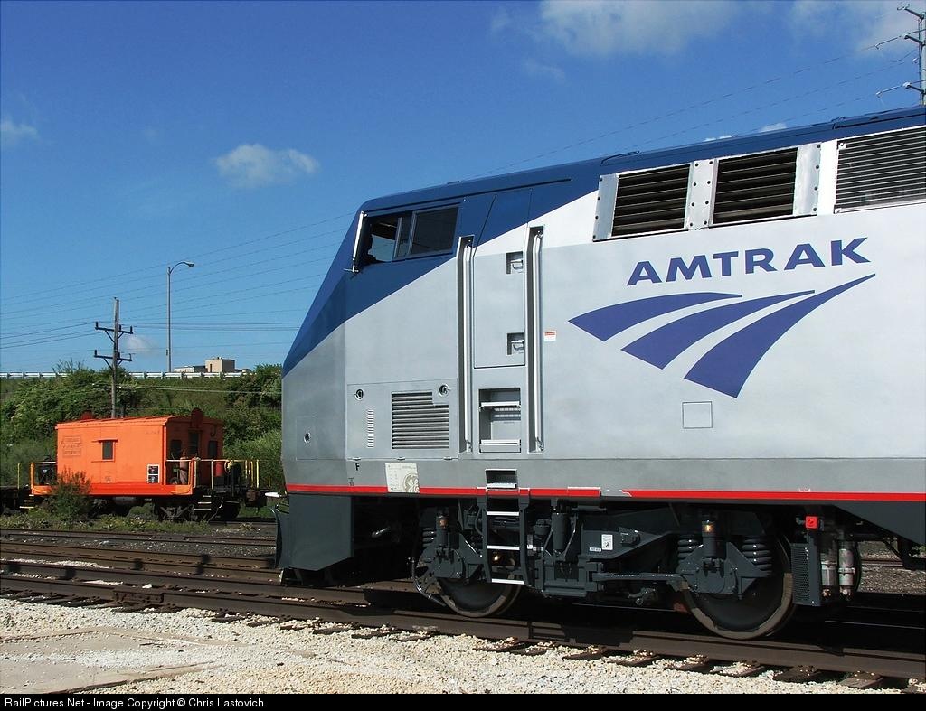 Amtrak GE P42DC AMTK 66 at Waukegan, Illinois, USA. train,trains,railroad,r...