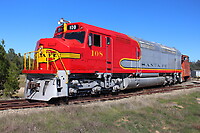ATSF 100 Atchison, Topeka & Santa Fe (ATSF) EMD FP45 at Christie,  California by Steve Schmollinger