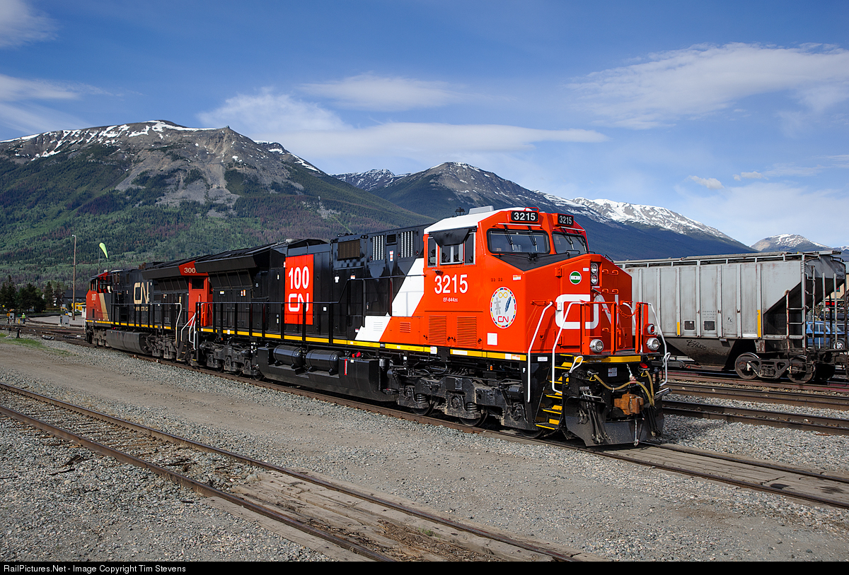 RailPictures.Net Photo CN 3215 Canadian National Railway GE ET44AC at Jasper Alberta Canada by Tim Stevens