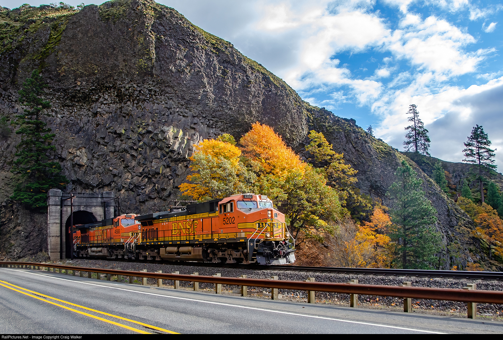 最初の  RailPictures.Net Photo: C44-9W GE Railway BNSF 5202 BNSF アイドル