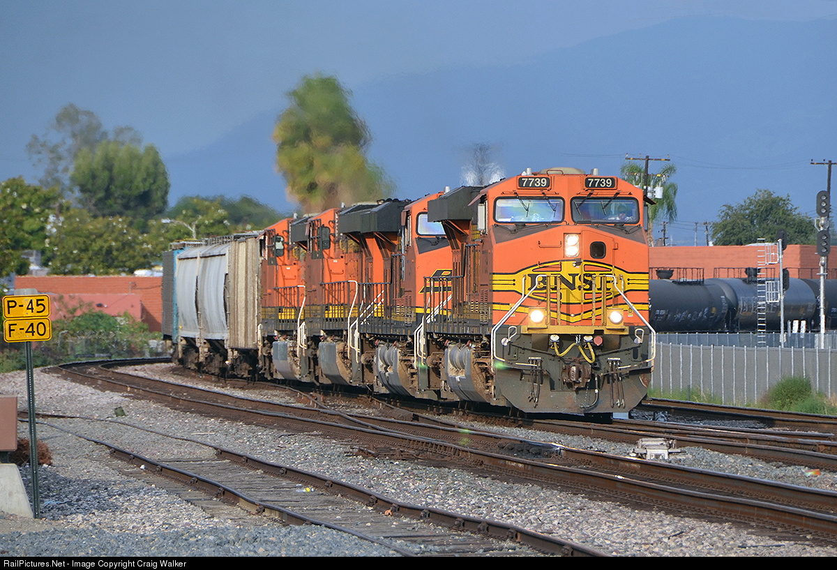 High quality photograph of BNSF Railway GE ES44DC BNSF 7739 at Fullerton, C...