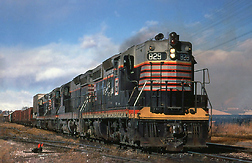 ATSF 100 Atchison, Topeka & Santa Fe (ATSF) EMD FP45 at Christie,  California by Steve Schmollinger